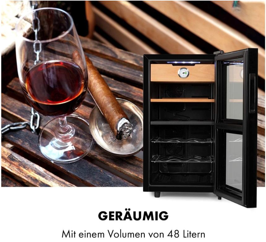  Tủ bảo quản Cigar và Rượu vang 2in1 Klarstein | 48L