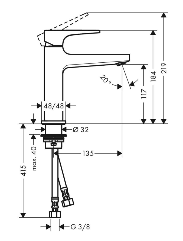 Vòi lavabo Hansgrohe Metropol 110