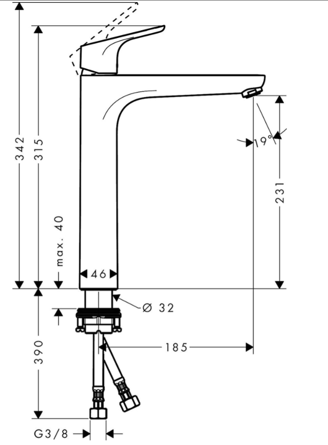 Vòi rửa mặt lavabo Hansgrohe Focus 230