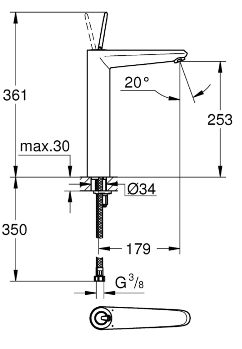 Vòi rửa mặt lavabo Grohe Eurodisc Joy