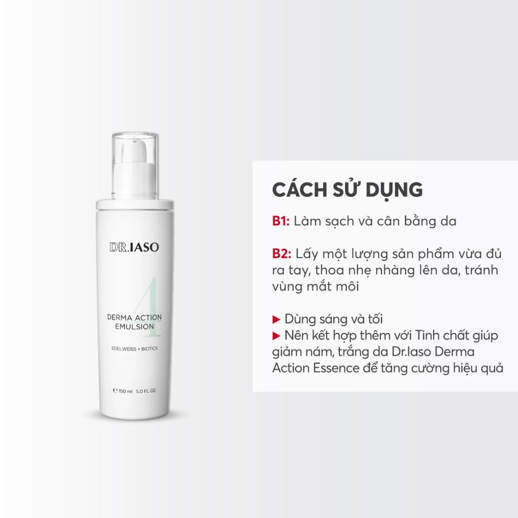 DR.IASO Derma Action Emulsion dưỡng ẩm, hỗ trợ trẻ hóa da với công nghệ SYNBIOTICS
