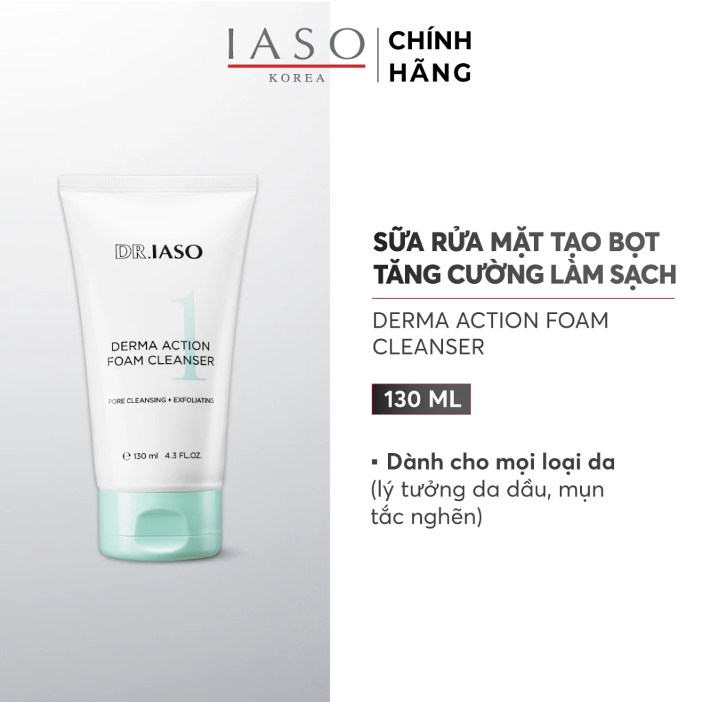 DR.IASO Derma Action Foam Cleanser Sữa Rửa Mặt Kháng Mụn Hàn Quốc
