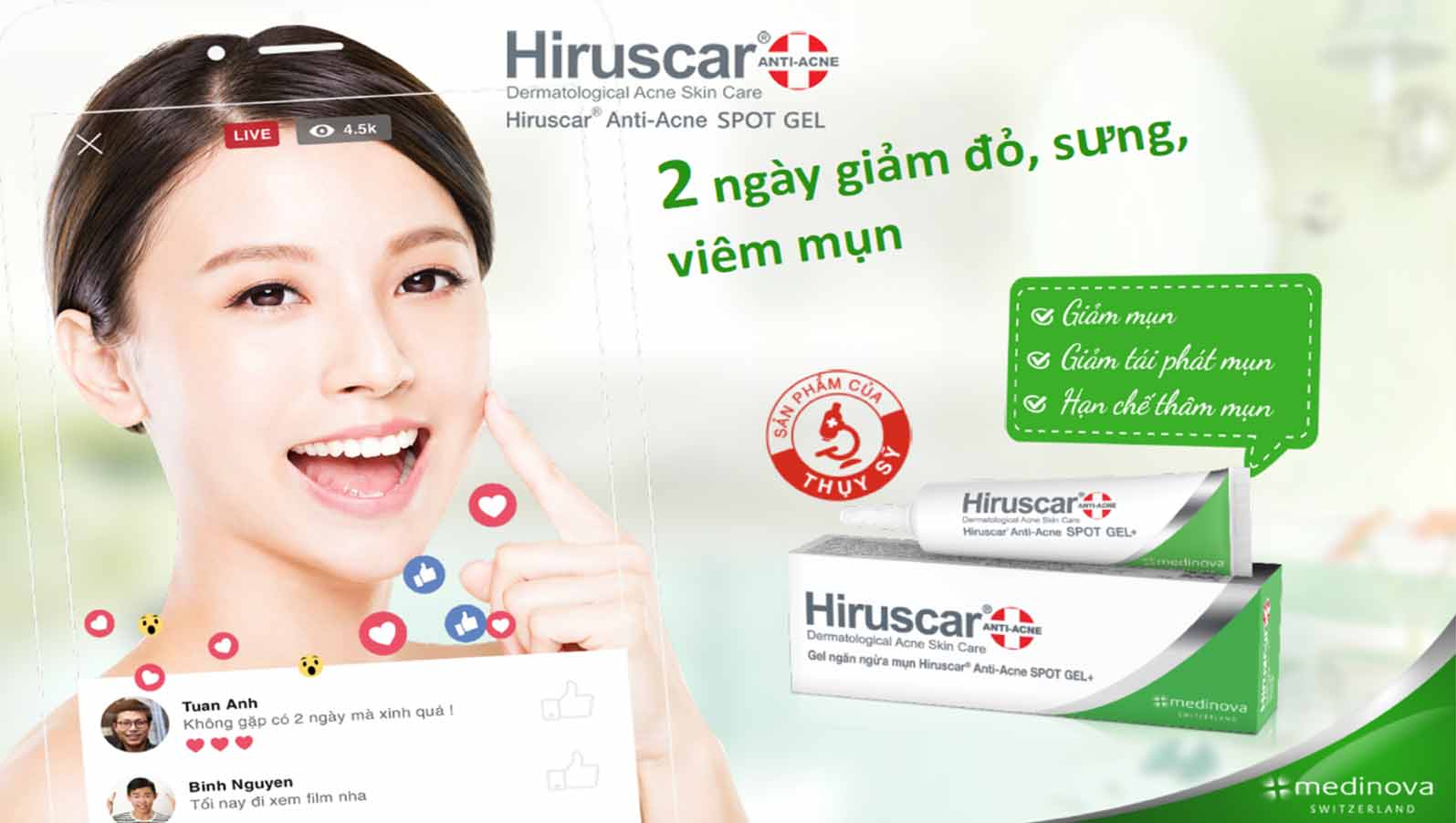 Gel Giảm Mụn Trứng Ca Mụn đầu đen Hiruscar Anti Acne Spot Gel 10gr Evashop Com Vn