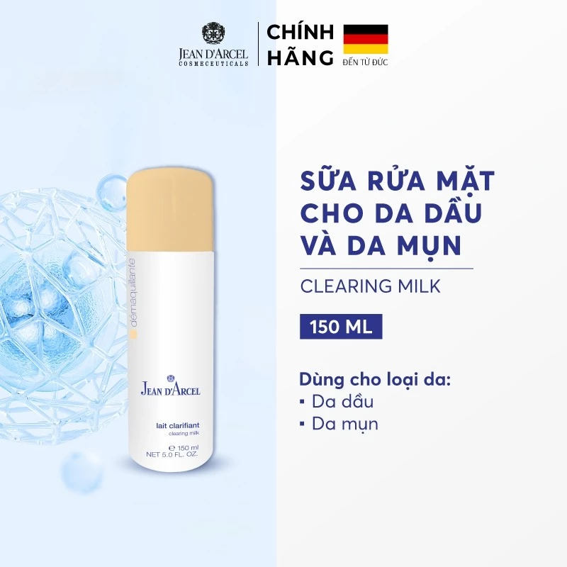 Sữa rửa mặt cho da dầu, da mụn Jean d'Arcel Clearing Milk 150ml