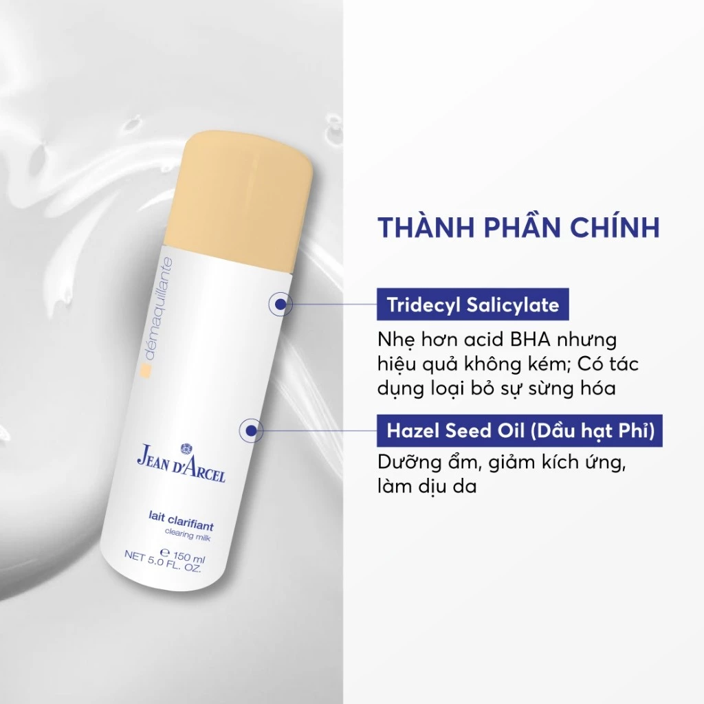 Sữa rửa mặt cho da dầu, da mụn Jean d'Arcel Clearing Milk 150ml