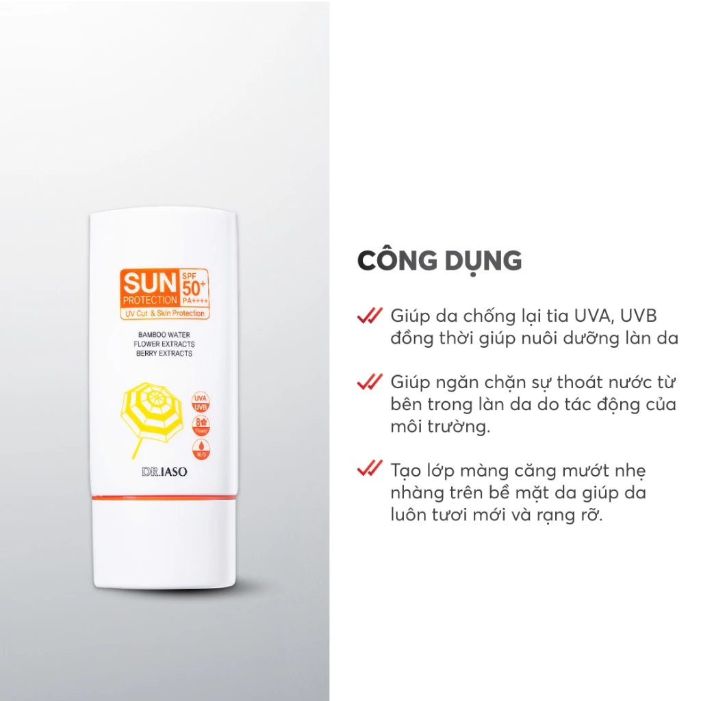 Tuýp Kem Chống Nắng DR.IASO Sun Protection 60ml bảo vệ da toàn diện