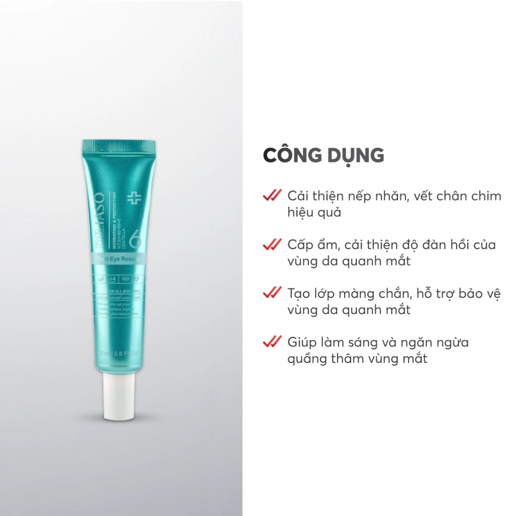 DR.IASO TOTAL EYE RESCUE: Ngăn ngừa nếp nhăn, vết chân chim vùng mắt