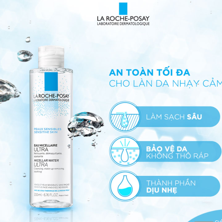 Nước tẩy trang da nhạy cảm Micellar Water Ultra Sensitive Skin 200ml