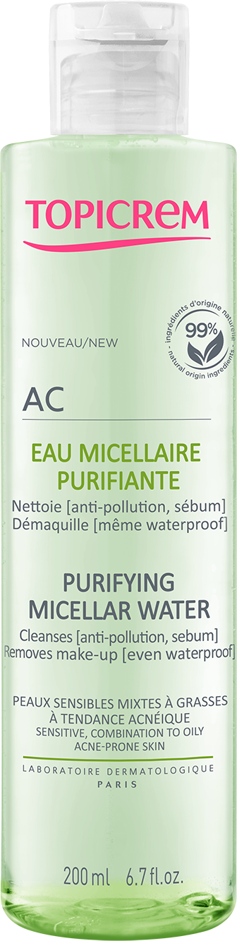 Nước Tẩy trang cho da hỗn hợp, dầu mụn Topicrem AC Purifying Micellar Water 200ml/400ml