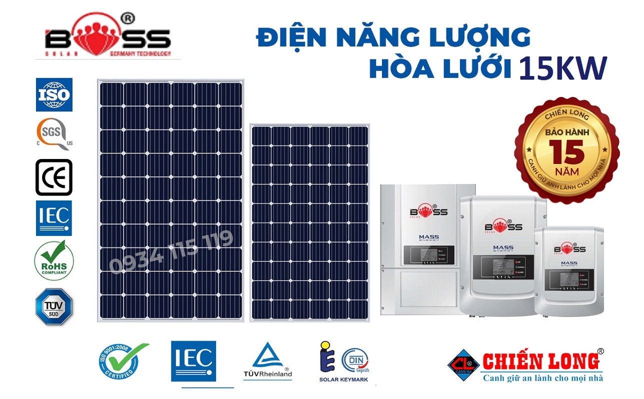 Báo giá điện năng lượng mặt trời 15kw Hòa Lưới