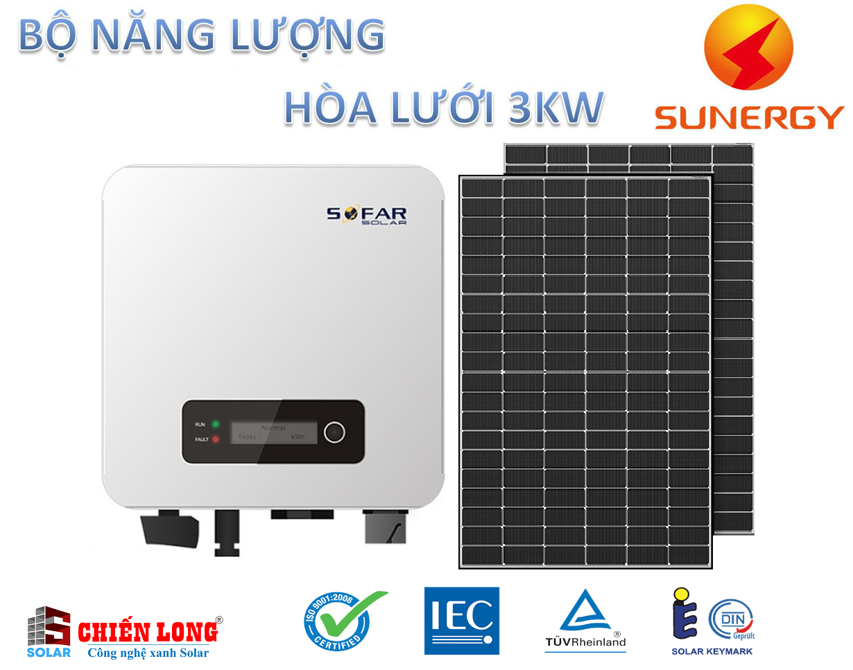 Hệ thống điện năng lượng mặt trời 3kw Hòa lưới hoặc lưu trữ | Rẻ hơn thị trường 20%