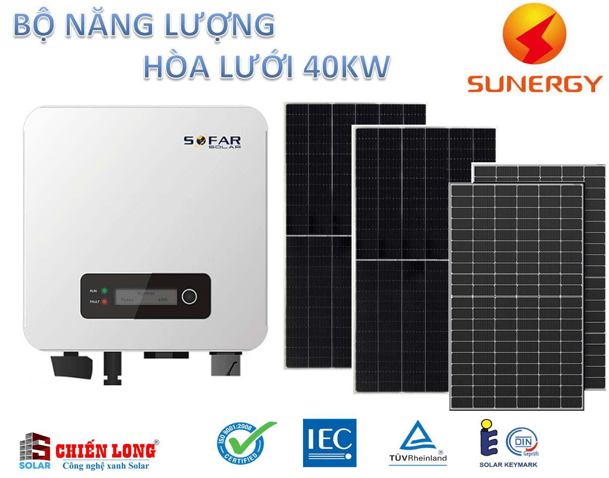Báo giá hệ thống điện mặt trời 40KW Hòa lưới hoặc lưu trữ | Rẻ hơn thị trường 20%