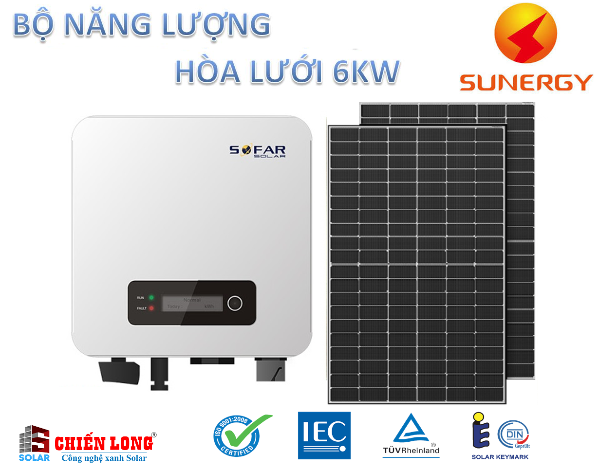 Hệ thống điện năng lượng mặt trời hòa lưới 6kw Hòa lưới hoặc lưu trữ | Rẻ hơn thị trường 20%