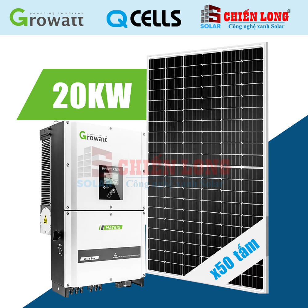 Báo giá pin QCells 400Wp hòa lưới 20kw