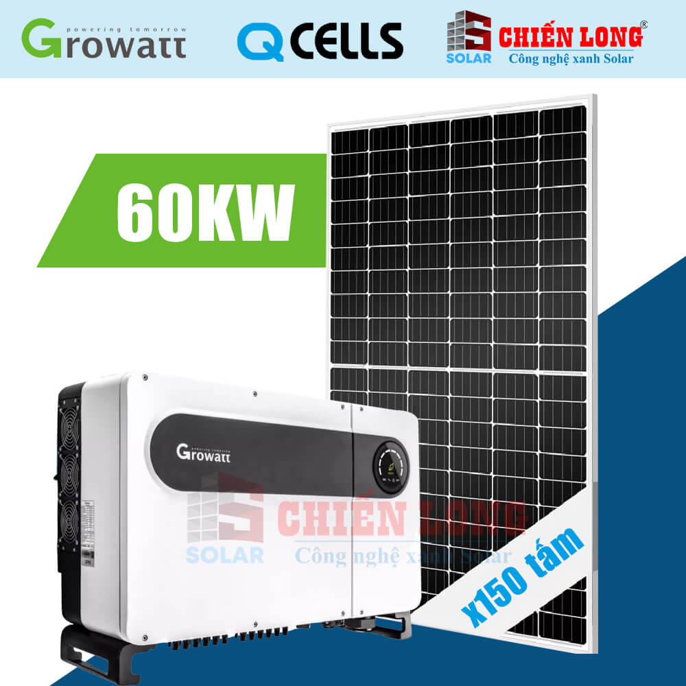 Báo giá pin Qcells 400Wp hòa lưới 60kw