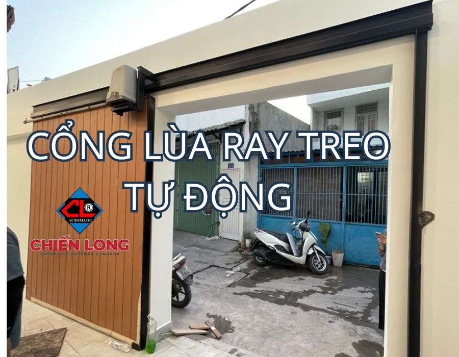 Cổng sắt lùa ray treo hệ tự động nhập khẩu mẫu mã hiện đại, vận hành êm