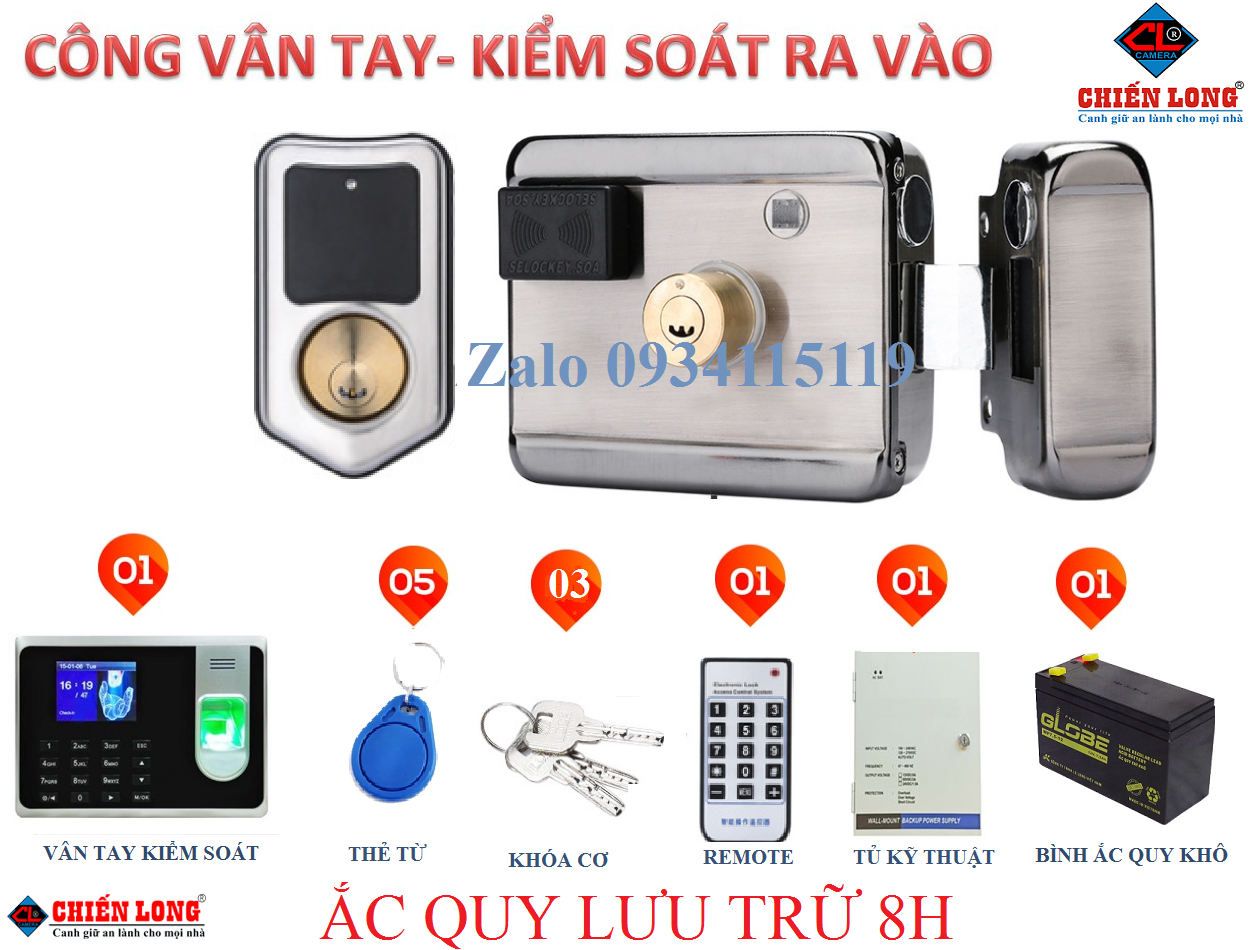 Khóa cổng vân tay kiểm soát ra vào cổng an toàn trong mọi khung giờ