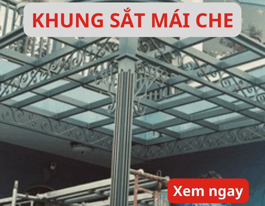 Khung sắt mái che sân trước nhà, sân thượng, nhà hàng siêu đẹp