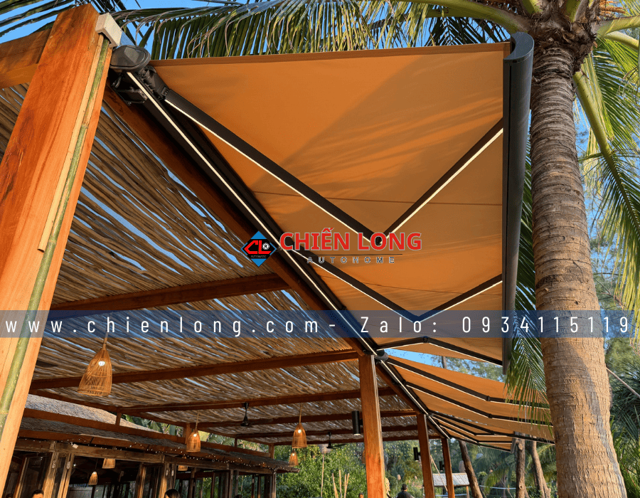 Công trình mái hiên tự động DQB 5.4m x 3m – Mango Bay Resort Phú Quốc