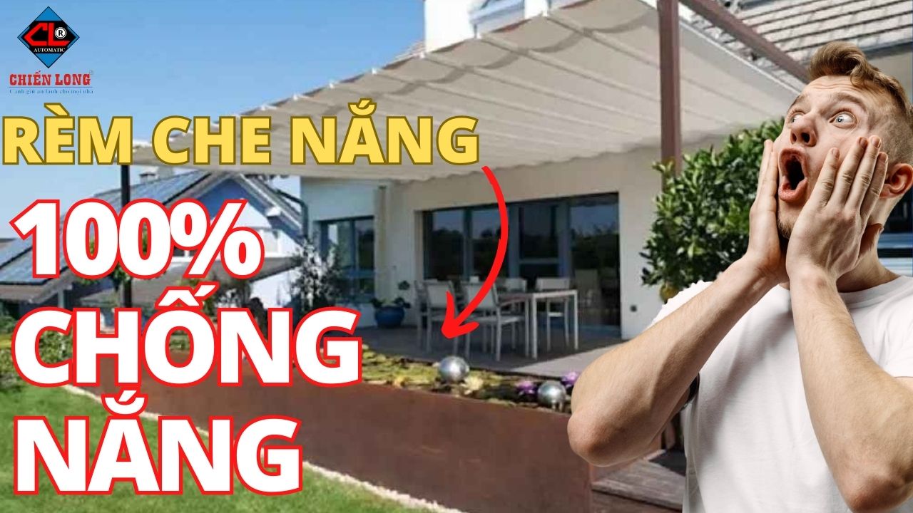 Rèm che nắng xếp tự động lắp ngoài ngoài trời - Chính hãng - Siêu bền