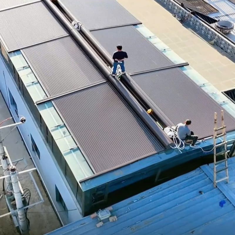 ✅ MÁI NHÔM CHE TRÊN MÁI KÍNH – GIẢI PHÁP CHỐNG NẮNG CAO CẤP CHO MỌI CÔNG TRÌNH