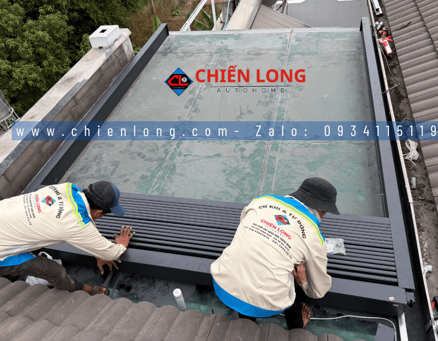 Mái Nhôm Chống Nắng Che Mái Kính Xếp Trượt Tự Động Tại Đồng Nai