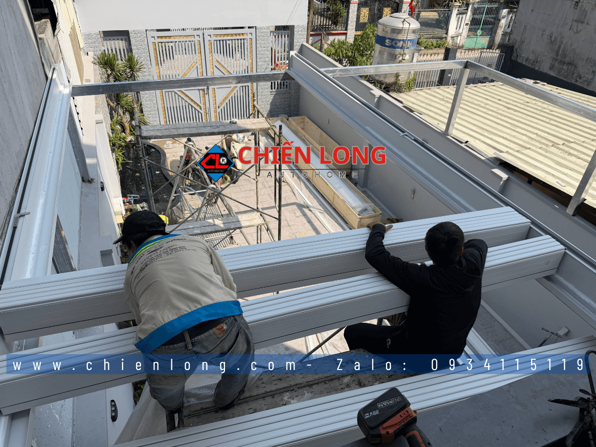 Quy Trình Thi Công Mái Nhôm Xếp Trượt Ziczac Tự Động Chuẩn Kỹ Thuật