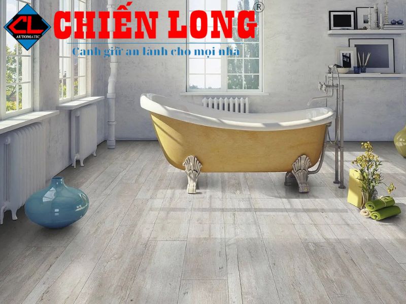 Nhựa giả gỗ lót nhà tắm Chiến Long chống trơn, trượt, chịu nước tốt