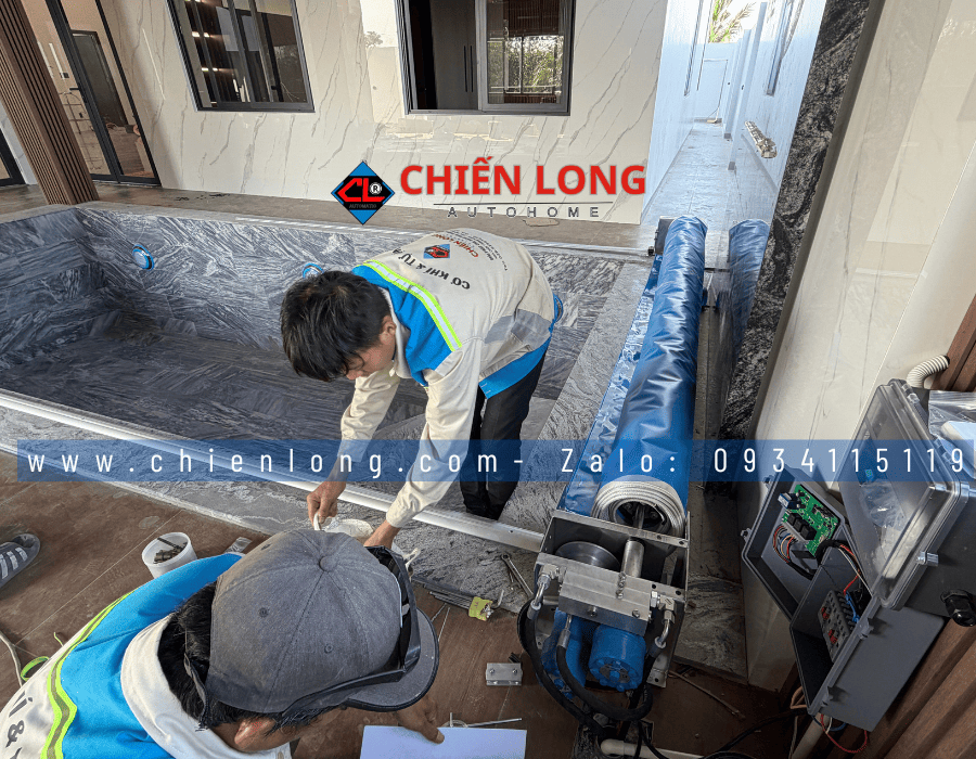 Quy Trình Thi Công Thiết Bị Che Hồ Bơi Tự Động Bạt PVC Nhập Khẩu | Chiến Long Autohome