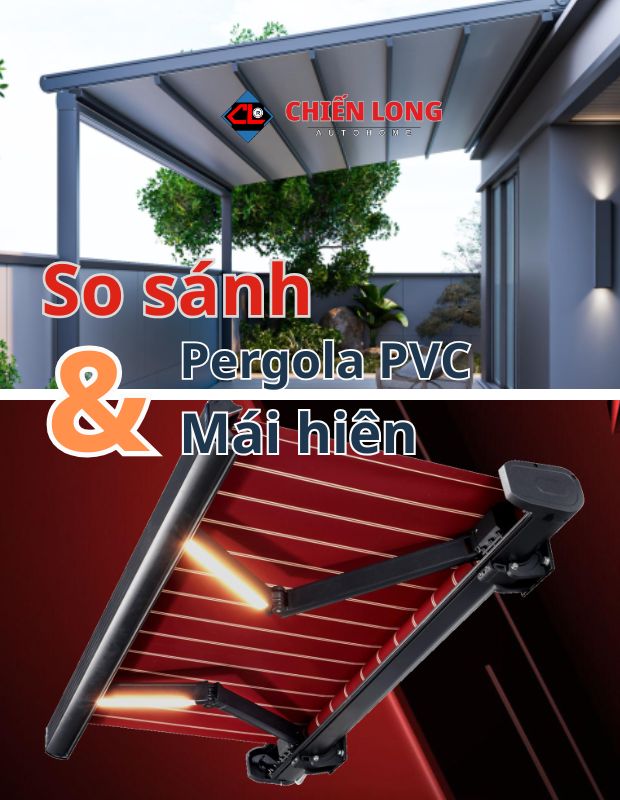 So sánh Pergola PVC và mái hiên tự động cao cấp – Giải pháp chịu gió cấp 5–6