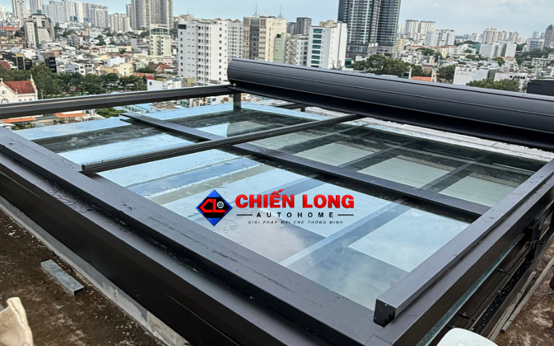 Sơ đồ mái nhôm cuốn sân thượng 3,5m x 5m