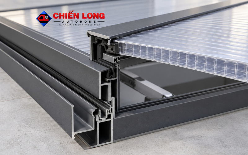 Cấu tạo khung nhôm mái giếng trời Polycarbonate tự động