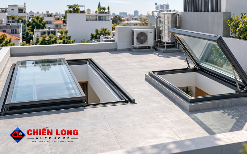 Khoảng trống cần thiết khi chọn giếng trời lùa và lật cho nhà phố