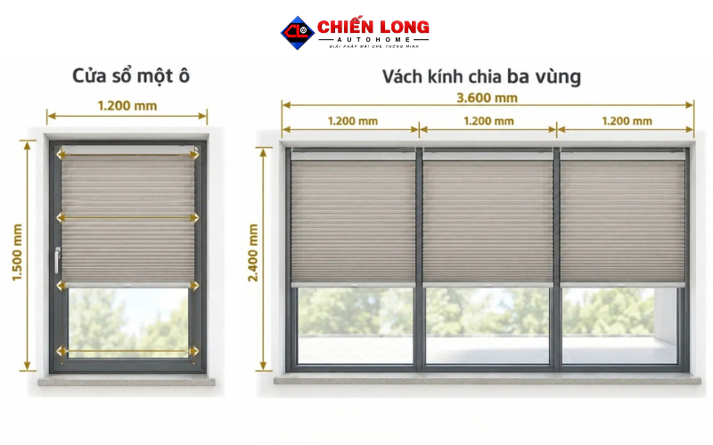 Cách đo rộng cao cửa sổ và chia vách kính thành các ô rèm tổ ong