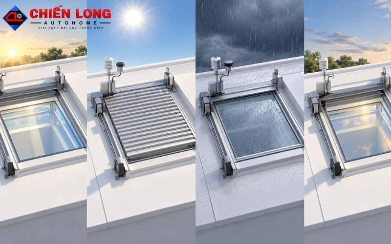 Cảm biến điều khiển hệ chống nóng giếng trời tự động.