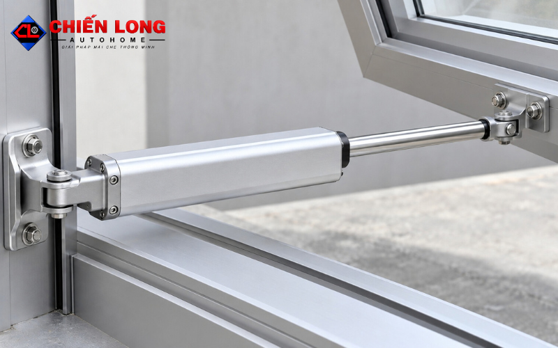 Lắp motor giếng trời tự động 40cm trên cánh mái