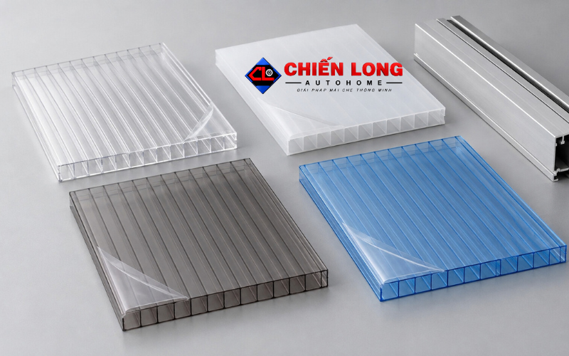 Mẫu tấm Polycarbonate dùng cho giếng trời lùa tự động