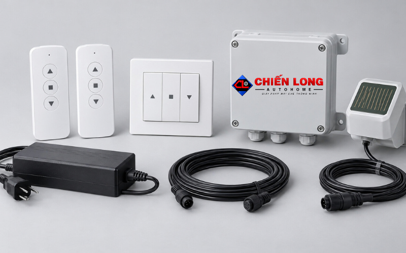 Bộ điều khiển và cảm biến mưa mái giếng trời tự động
