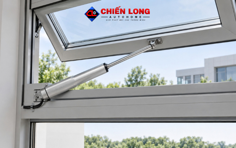 Hoàn thiện motor cửa sổ giếng trời tự động 40cm