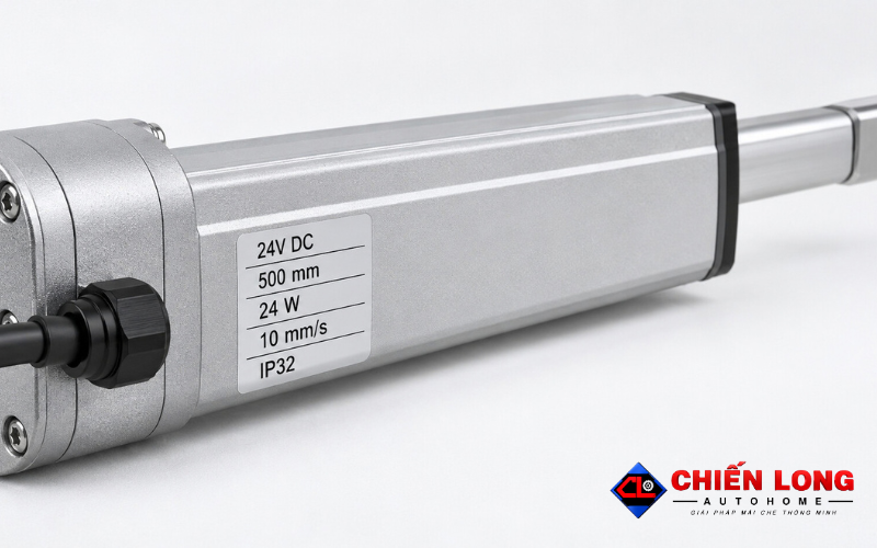 Thông số motor giếng trời hành trình 500mm nguồn 24VDC.