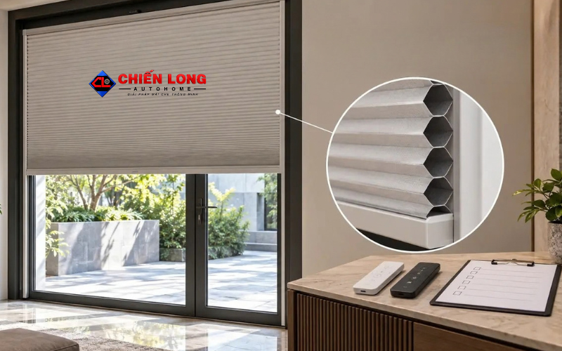 Chi tiết rèm tổ ong che nắng