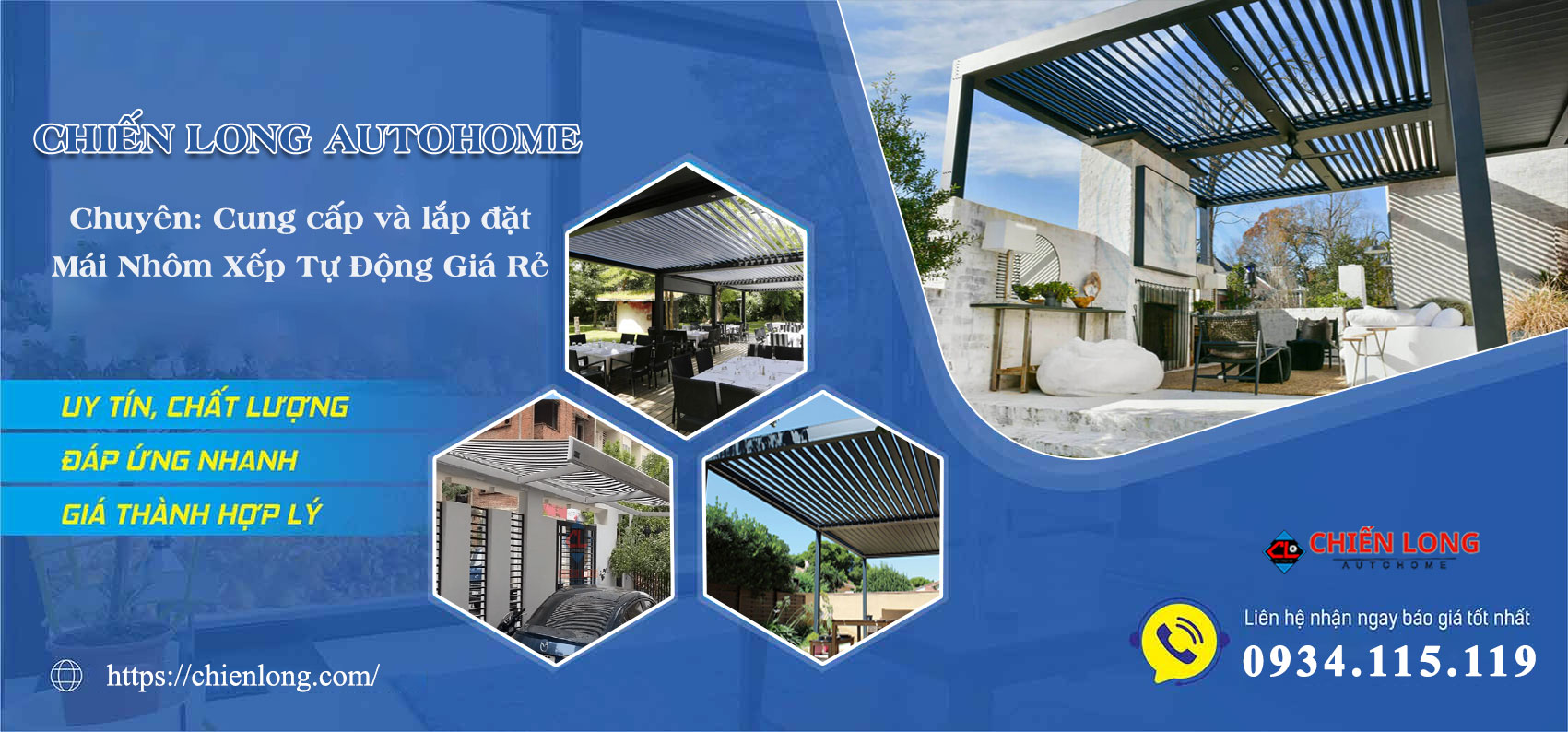 Bảng báo giá mái nhôm xếp tự động tràn ngập ưu đãi tại Chiến Long