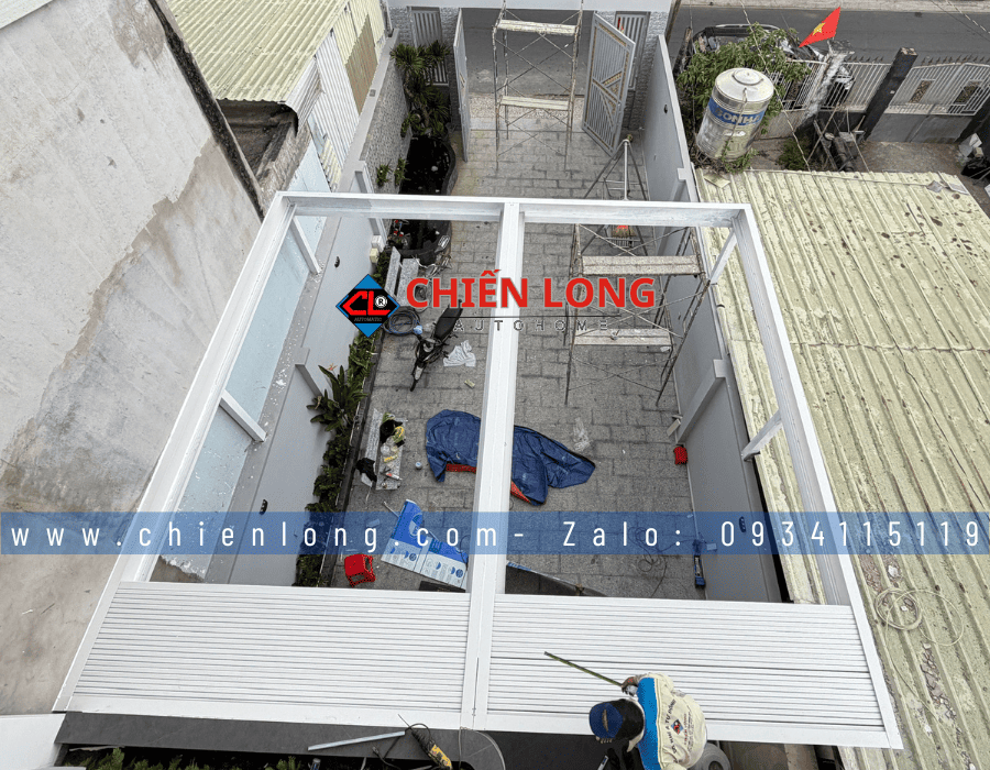 Báo giá mái nhôm xếp trượt Ziczac tự động