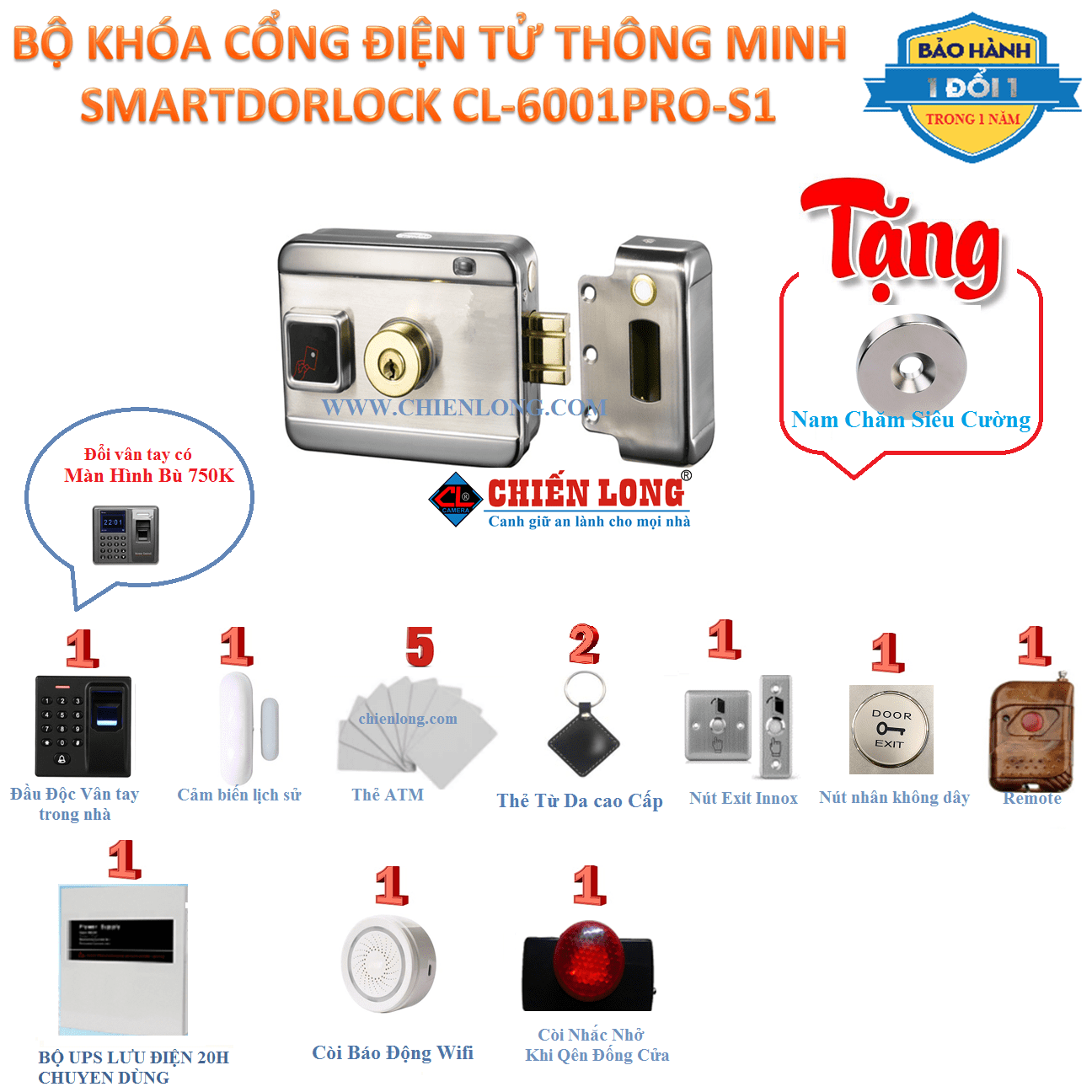 Lắp đặt ở khóa từ chính hãng