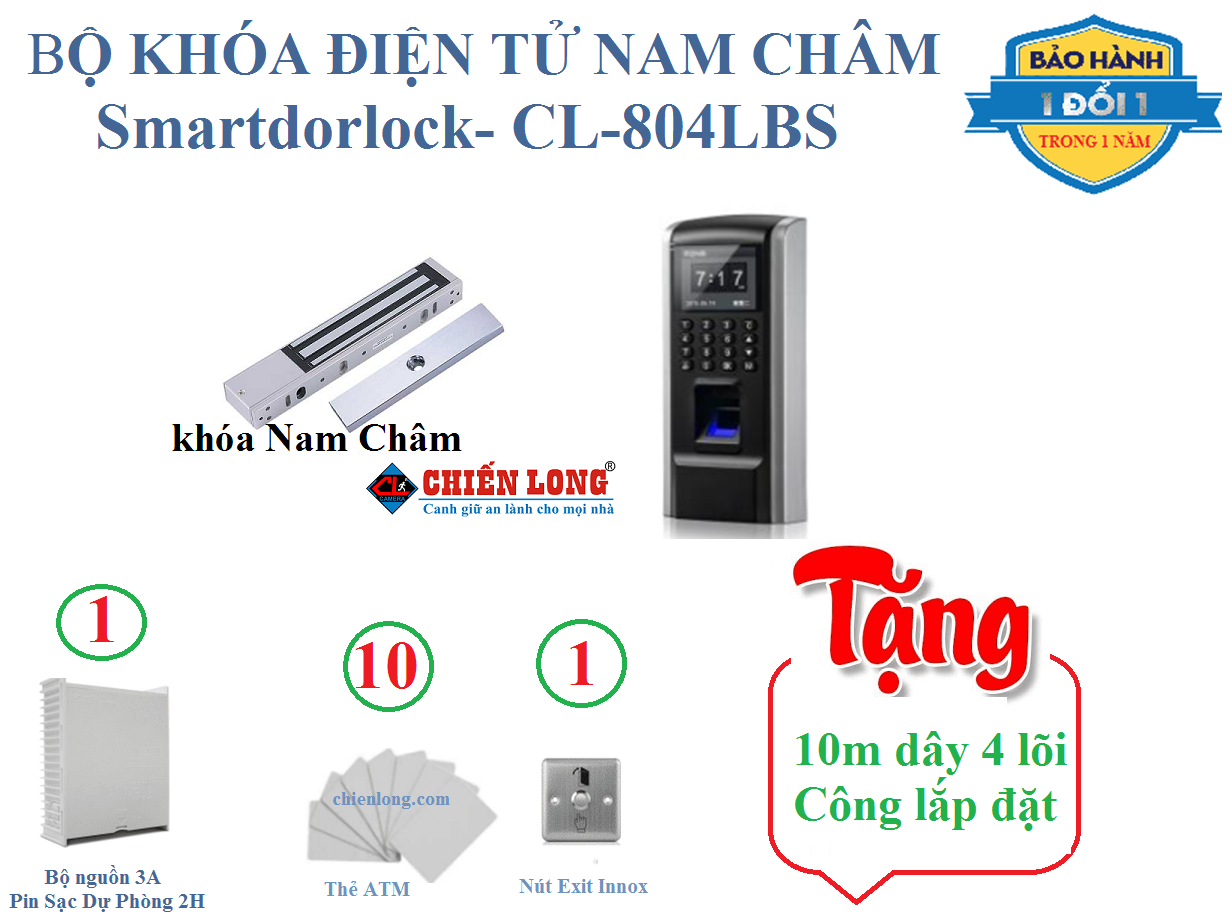 Điện tử, điện lạnh: Cổng khóa điện tử thông minh Bo-khoa-dien-tu-nam-cham-smartdorlock-cl-804lbs