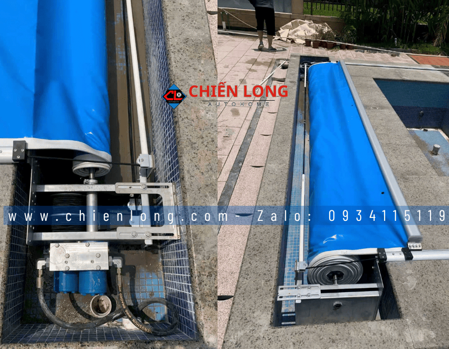 Giải pháp che hồ bơi tự động cho nhà phố tiết kiệm chi phí vận hành