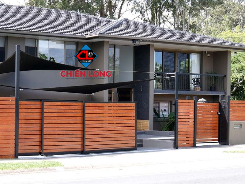 Cổng lùa xếp tự động được chế tạo từ các vật liệu cao cấp