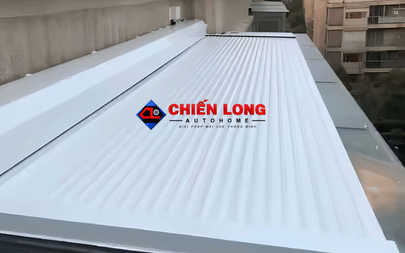 Nghiệm thu hoàn thiện hệ mái nhôm cuốn chống nắng tự động