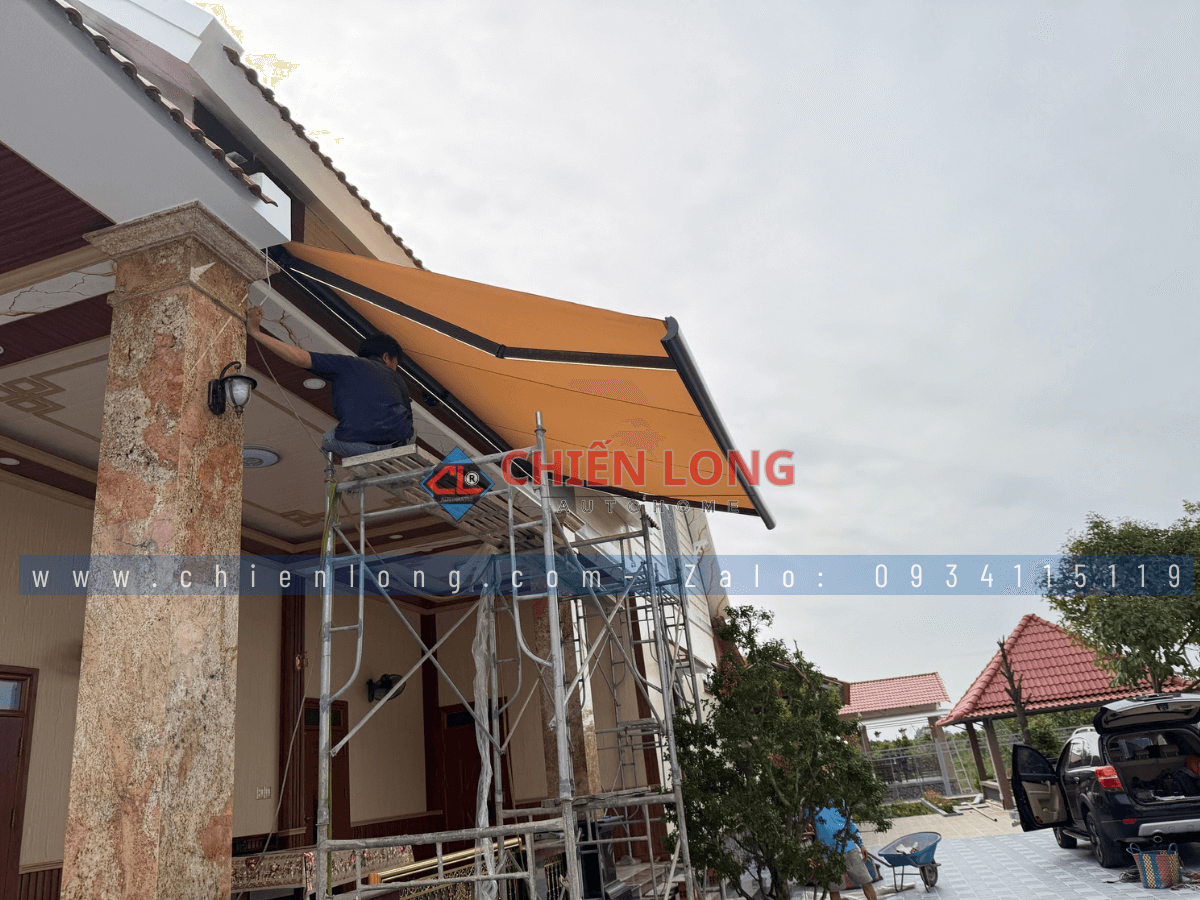 Khung nhôm và motor mái hiên thông minh cao cấp