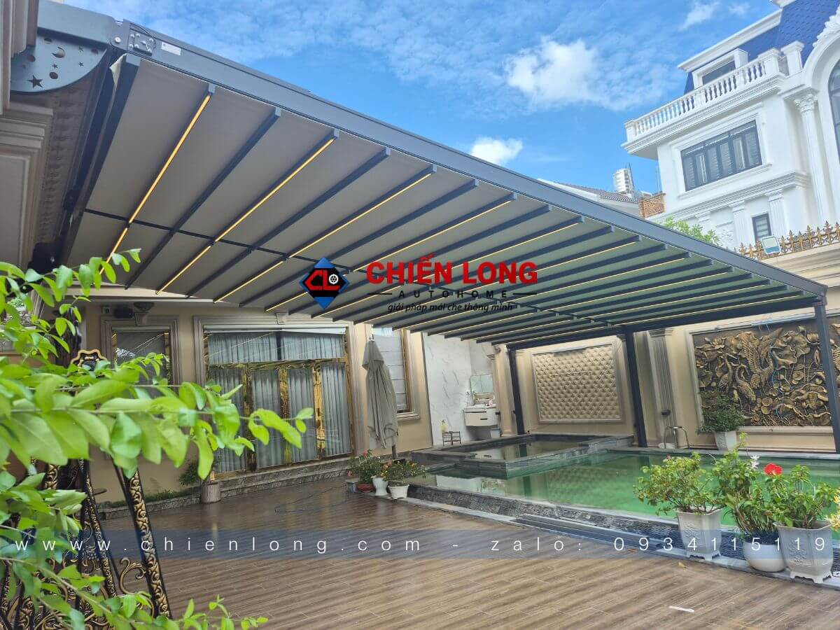 Mái che xếp gọn tự động ngoài trời
